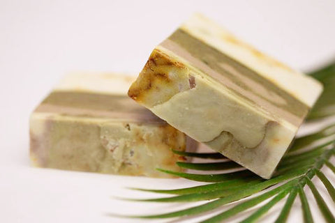 Zen Flower Bar Soap made with PINK HIMALAYAN SEA SALT, SPIRULINA, BEET POWDER infused with FRANKINCENSE, LAVENDER & CEDARWOOD ESSENTIAL OILS and topped with Safflower Petals